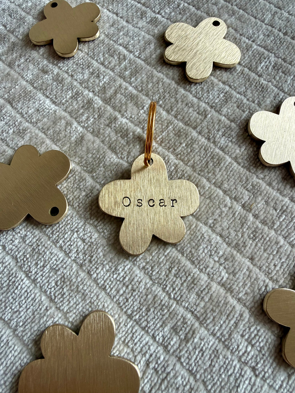 Médaille gravée fleur pour chien