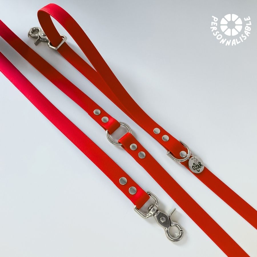 Laisse multi-positions rouge