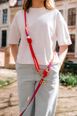 Laisse multi-positions magenta x rouge